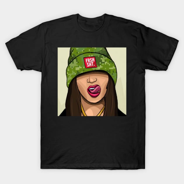 fresh shit camo hat T-Shirt by untumunjepat